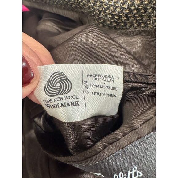 Hart Schaffner Marx Proffitts Harris Tweed 40R Wool Blazer Jacket Houndstooth - Picture 4 of 16